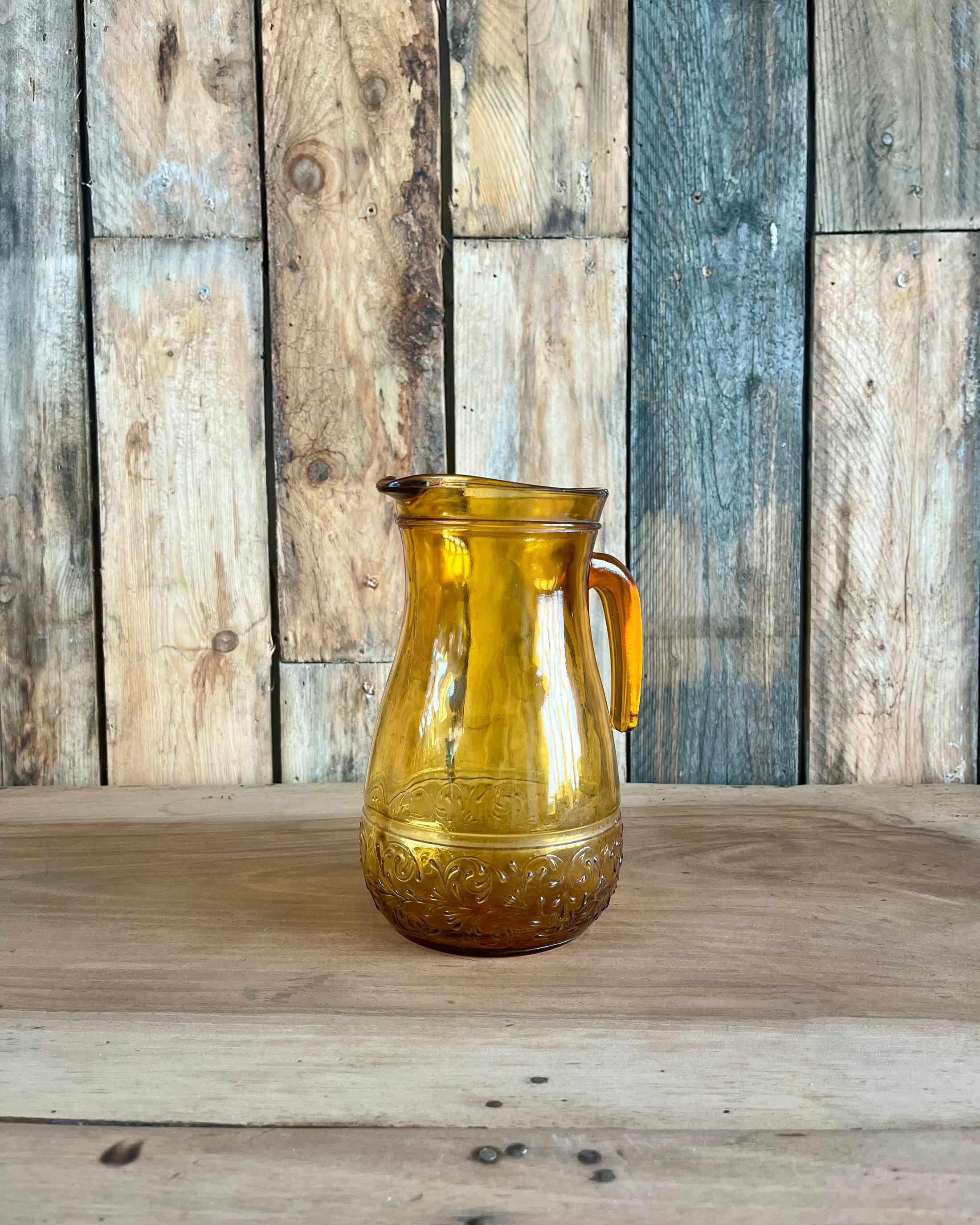 Pichet 70s en verre jaune