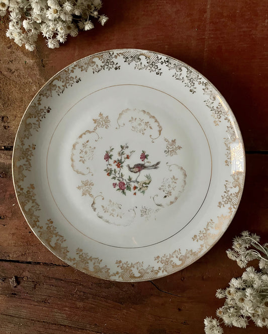 7 assiettes plates en porcelaine