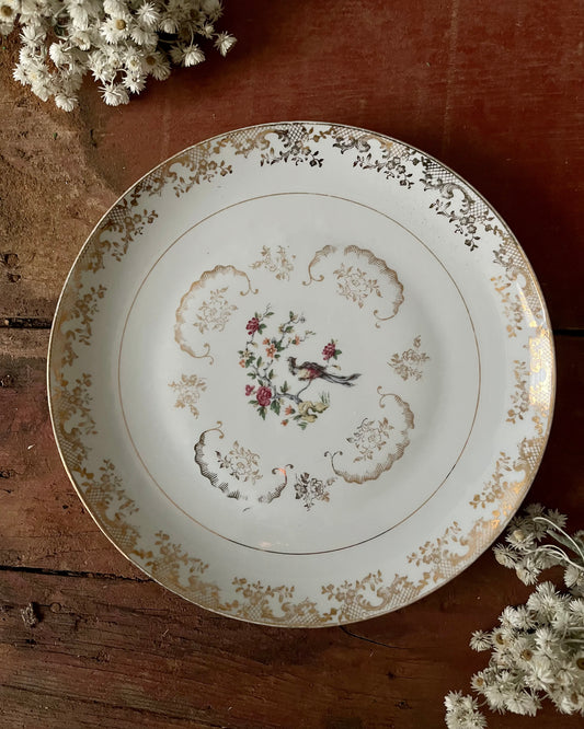 7 assiettes plates en porcelaine