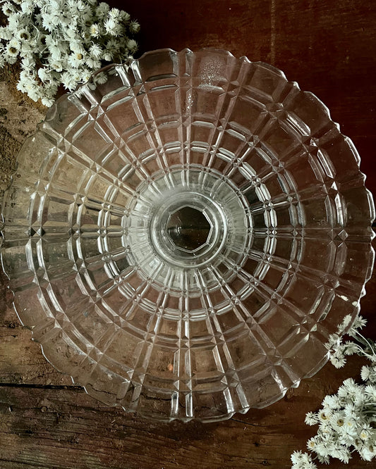 Plat à tarte sur pied en verre